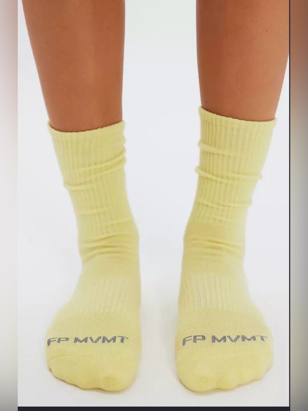 Free People NWT $18 Movement Bringing Buti Back Tube Socks yellow